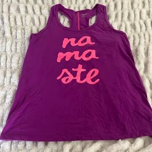 Neon Namasta racer back tank top L 12-14 purple cotton blend stretch Danskin Now